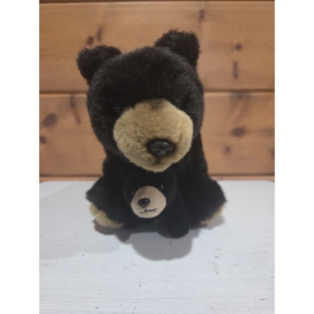 Demdaco Bear And Cub Stuffed Animal Plush Adorable Plushy Black Bear F41